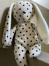 soft beige Bunny rabbit with black polka dots