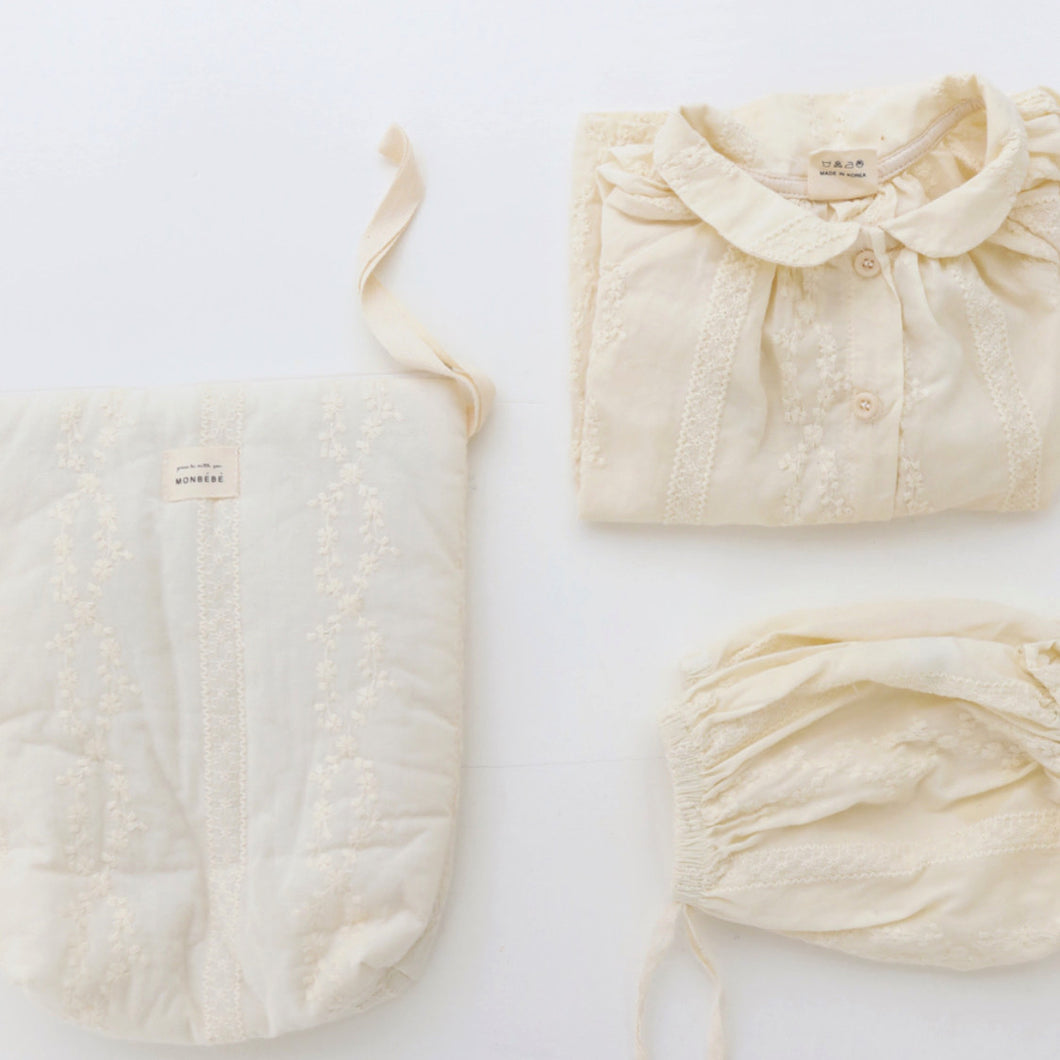 Mon bebe broderie vanilla shirt