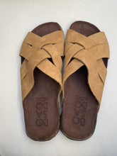 Suede cross sandals