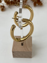 Thick Hoop earrings three quarter