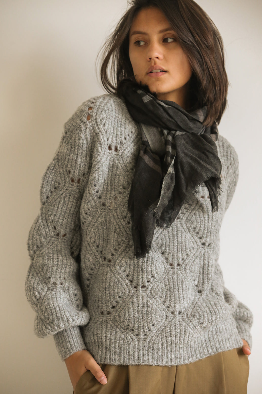 Wool stripes scarf