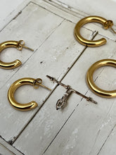 Thick Hoop earrings three quarter