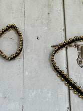 Beaded black bracelet and ring