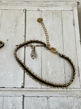 Beaded black bracelet and ring